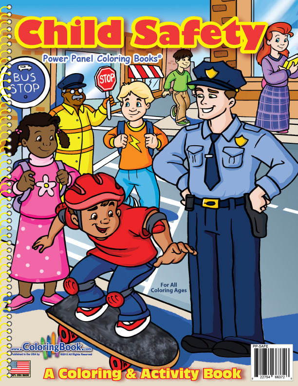 24 Pack Coloring Book Display 12 Letters & Numbers and 12 Child Safety