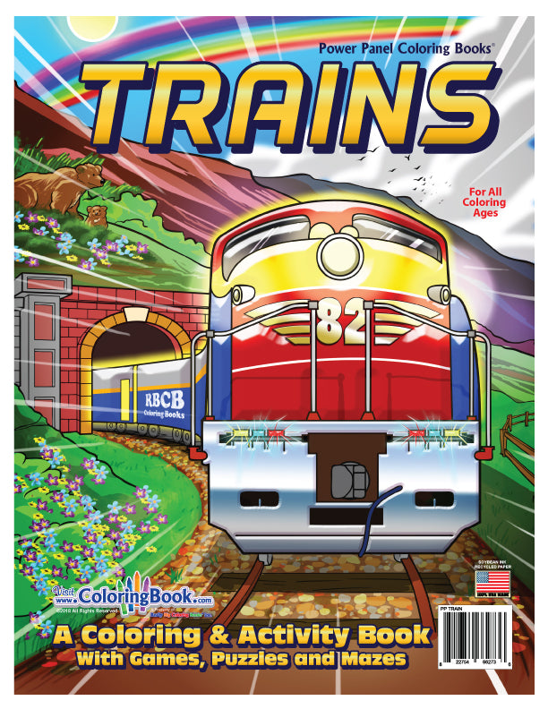 24 Pack Coloring Book Display 12 Trains and 12 Dinosaurs