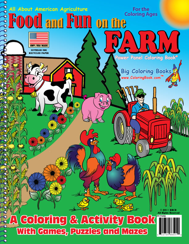 Food and Fun on the Farm Power Panel Coloring Book Case Pack (12)