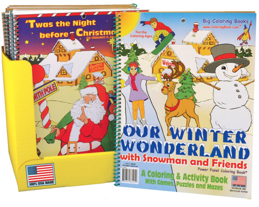 24 Pack Christmas Fun Coloring Books Display