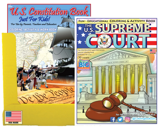 24 Pack Coloring Book Display 12 Constitution and 12 Supreme Court