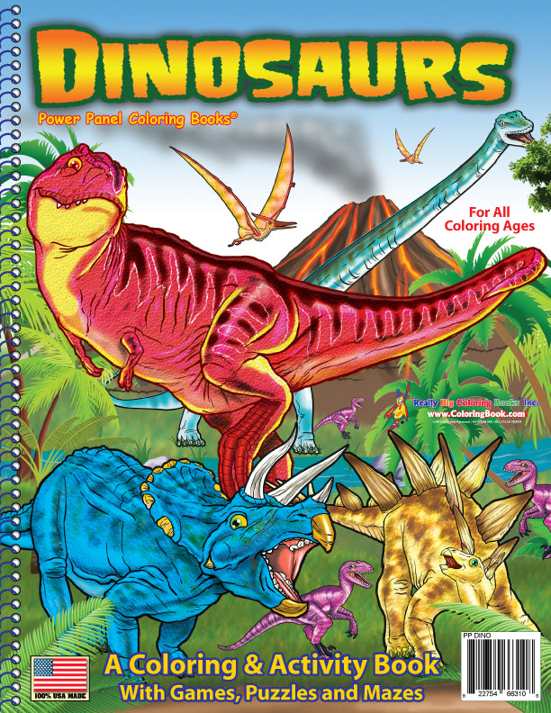 24 Pack Coloring Book Display 12 Horses and 12 Dinosaurs