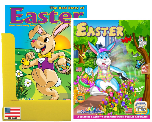 24 Pack Easter Fun Coloring Books Display