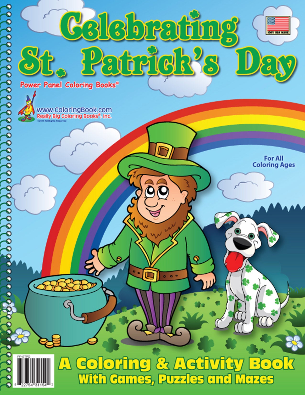 24 Pack Coloring Book Display 12 Valentines Day and 12 St. Patrick's Day