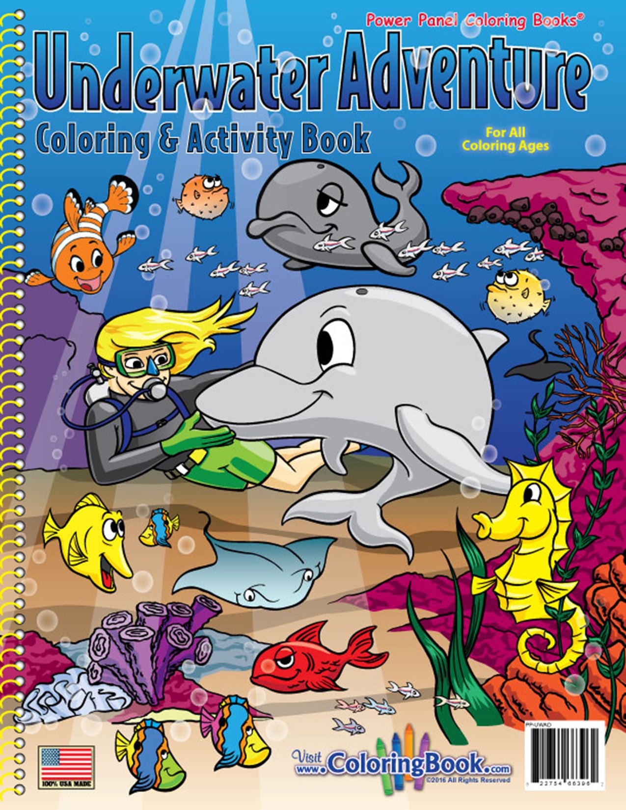 24 Pack Coloring Book Display 12 Pirates and 12 Underwater Adventures