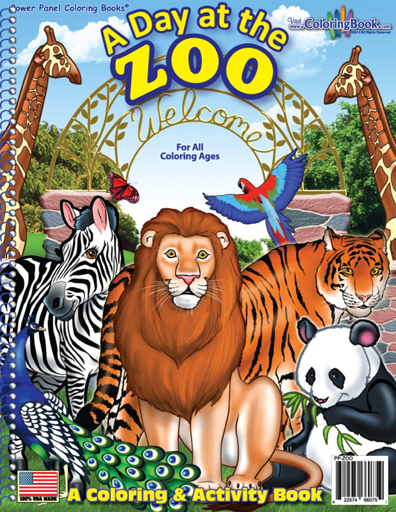 A Day at the Zoo Power Panel Coloring Book Case Pack (12)