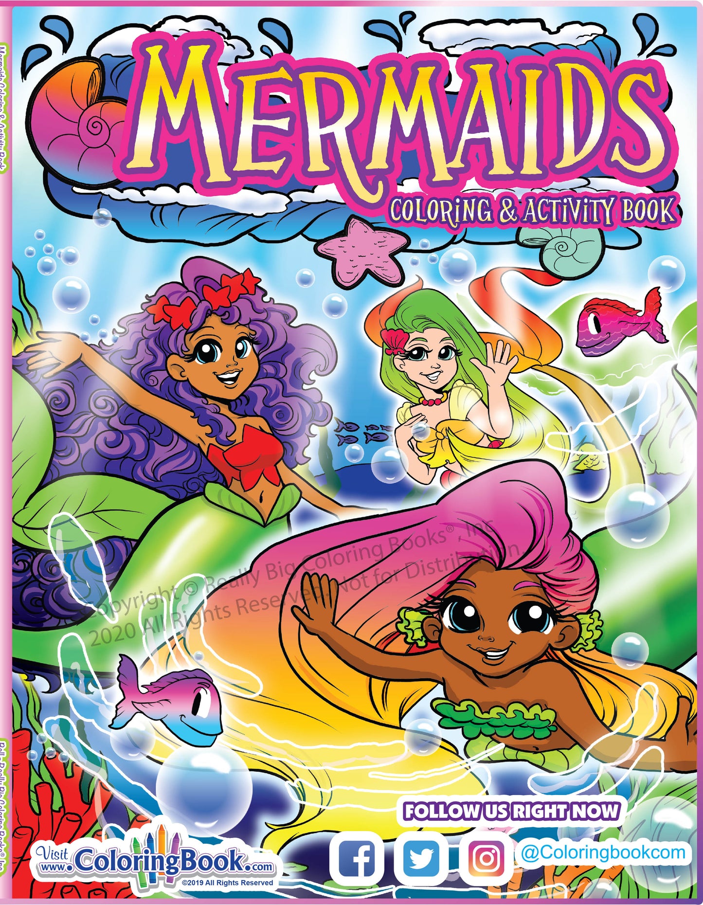 24 Pack Coloring Book Display 12 Mermaids and 12 Unicorns